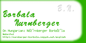 borbala nurnberger business card